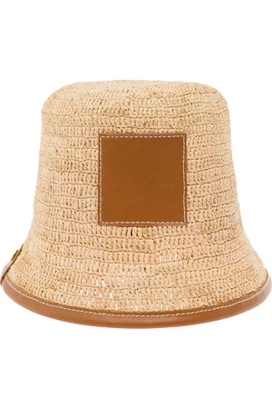 Jacquemus Hats, female, , 58 CM, Brown Leather Bucket Hat