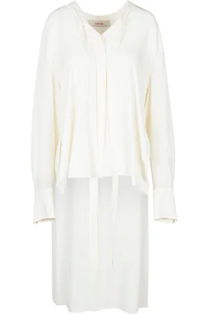 Jucca V-neck Knitwear, female, , S, Georgette Shirt with Ribbon Detail