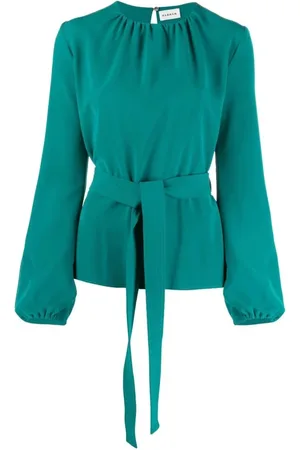 P.A.R.O.S.H. Petroleum Blusa Manica Lunga Con Cintura