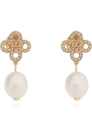 Tory Burch Earrings, female, , ONE SIZE, Kira Clover Pearl Drop Earring