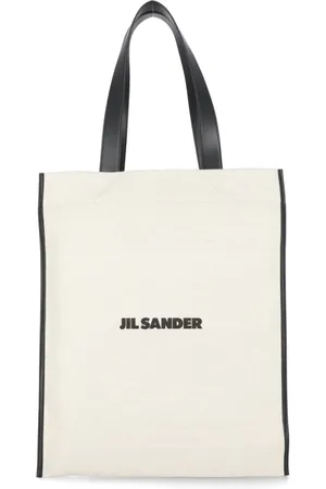 Jil Sander Tote Bags, male, , ONE SIZE, Cotton Shopping Bag with Leather Handles