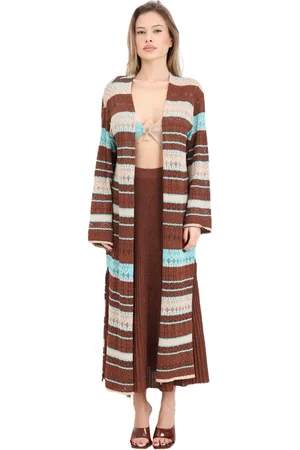 AKEP Striped Maxi Kimono Jacket