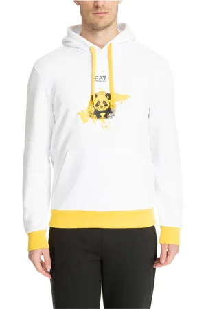 EA7 Patterned Drawstring Hoodie with Pocket