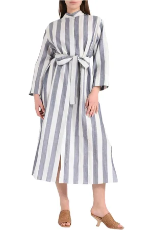Max Mara Shirt Dresses, female, , S, Long dress with printed cotton poplin
