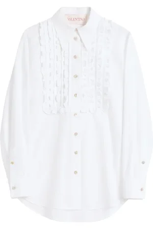 VALENTINO GARAVANI Shirts, female, , S, Ruffle Detail Front Button Shirt