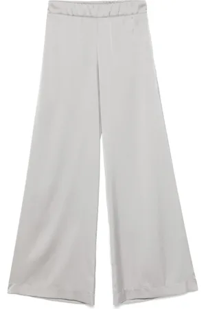 D.EXTERIOR Grey Satin Wide Leg Trousers