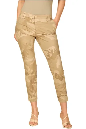 Masons Curvy Chino Trousers in Tencel Camouflage