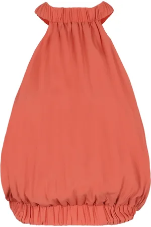 FEDERICA TOSI Silk Halterneck Top Elastic Hem