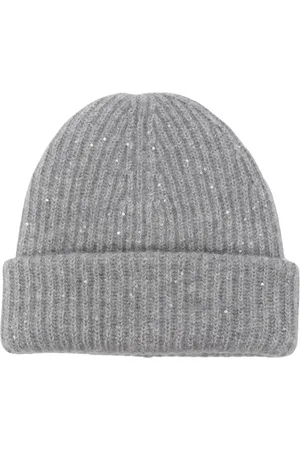 Fabiana Filippi Sequin Embellished Ribbed Knit Beanie