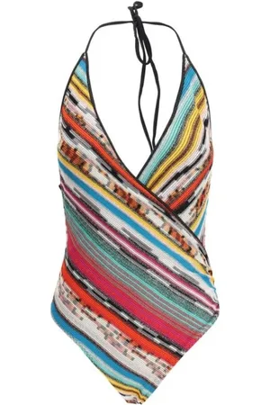 Missoni One-piece, female, , S, Striped Knit One-Piece Swimsuit