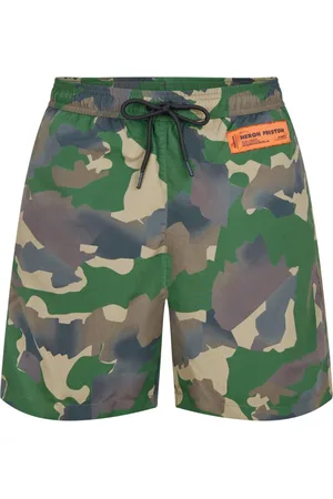 Heron Preston Camouflage Logo Patch Swim Shorts