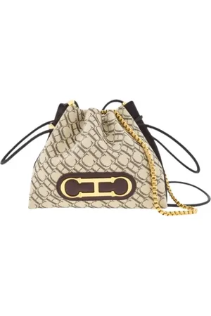 Carolina Herrera Bucket Bags, female, , ONE SIZE, Canvas Soft Bucket Bag with Gold Bracelet