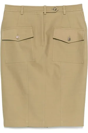 Tom Ford Twill Midi Skirt with Pockets