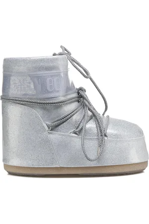 Moon Boot Icon Low Silver Glitter Boots