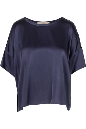 Jucca Blouses, female, , XS, Silk Tshirt with Round Neck
