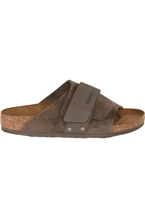 Birkenstock Sliders, male, , 8 UK, Kyoto Suede Sandals with Anatomic Footbed