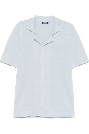 BARBA Cardigans, male, , XL, Sky Jumper with Short Sleeves