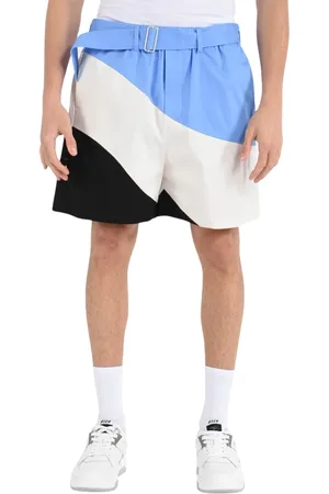 Msgm Casual Shorts, male, , L, Tidal Wave Cotton Bermuda Shorts