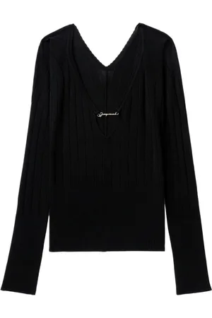Jacquemus V-neck Knitwear, female, , S, Le Haut Pralu Ribbed Knit Jumper