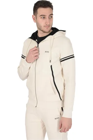 HUGO BOSS Zip-throughs, male, , S, Cotton Blend Zip-Through Sweatshirt