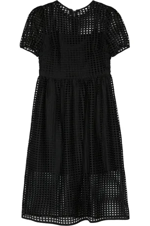 DKNY Lace Jewel Neck Midi Dress