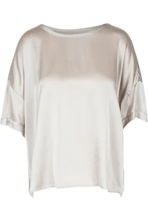 Jucca Blouses, female, , XS, Silk Tshirt with Round Neck