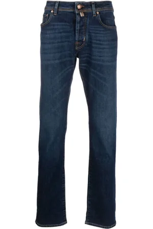 Jacob Cohen Straight Jeans, male, , W33, Logo-Patch Straight-Leg Jeans