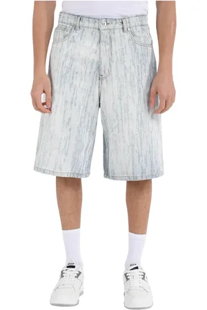 Msgm Denim Shorts, male, , L, Destroyed denim Bermuda shorts