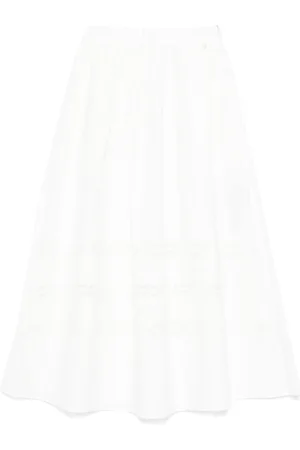 Liu Jo Midi Skirts, female, , M, Bianco Skirt Cotton Stylish Design