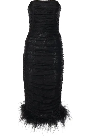 ALBERTO AUDENINO Ruffled Dress with Ostrich Bows