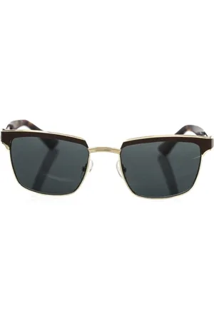 FRANKIE MORELLO Clubmaster Sunglasses Leather Blue Lens