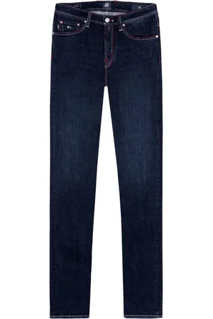 sartoria tramarossa Slim-fit Jeans, male, , W32, Dark Regular Fit Jeans with Suede Patch