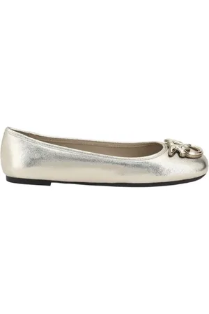 Pinko Metallic Finish Ballerinas with Iconic Logo