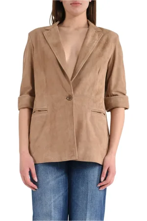 DFOUR Suede Leather Jacket with Lapel