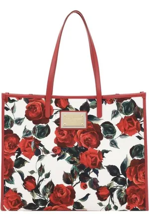 Dolce & Gabbana Floral Print Tote Bag with Leather Handles