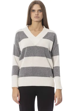 BALDININI Elegant V-Neck Pullover with Metallic Monogram