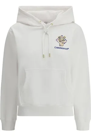 Casablanca Hoodies, female, , L, Embroidered Monogram Hoodie with Kangaroo Pocket