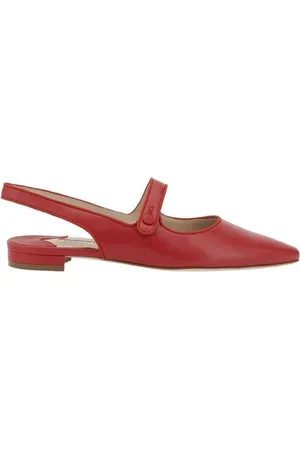 Manolo Blahnik Ballerinas, female, , 5 1/2 UK, Leather Ballerinas with Button Closure