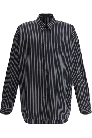 Balenciaga Casual Shirts, male, , S, Striped Patch Pocket Shirt with Classic Collar