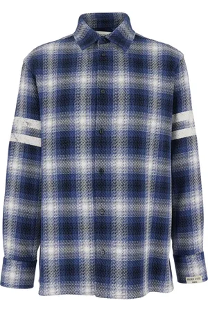 Golden Goose Check Motif Shirt with Stripes
