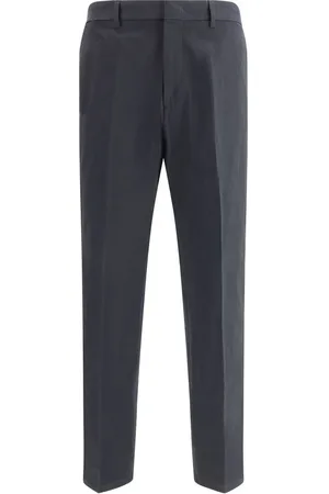 Jil Sander Suit Trousers, male, , S, Cropped Cotton Trousers with Elastic Waist