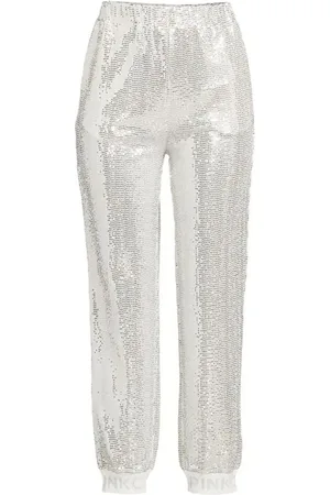 Pinko Straight Trousers, female, , S, Sequin Nylon Joggers