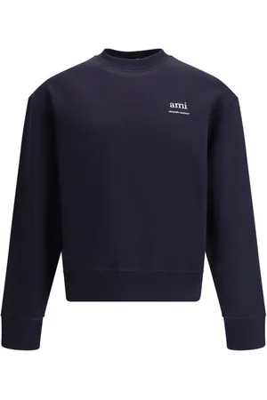 Ami Sweatshirts, male, , S, Logo Crew Neck Sweatshirt with Ribbed Hems