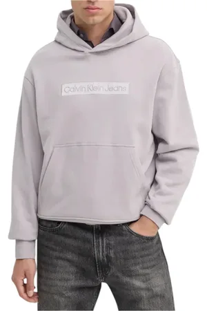 Calvin Klein Hoodies, male, , L, Lilac Cotton Slip-On Sweatshirt