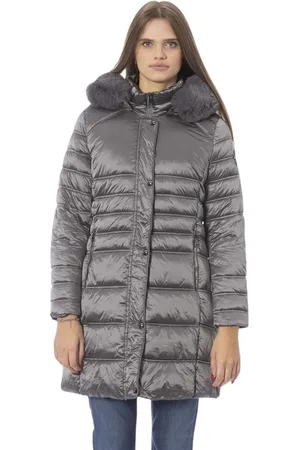 BALDININI Parkas, female, , M, Chic Long Down Jacket with Monogram Detail