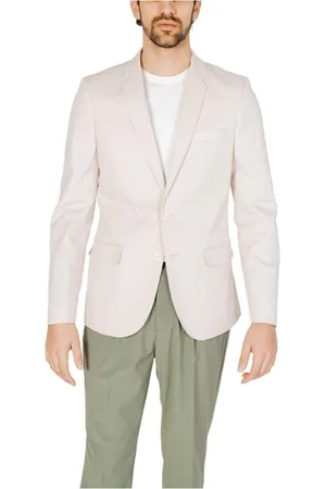 Antony Morato Cream Cotton Blend Suit Jacket