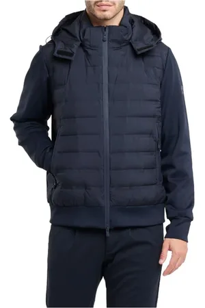PEOPLE OF SHIBUYA Winter Jackets, male, , 2XL, Navy Quilted Hooded Jacket