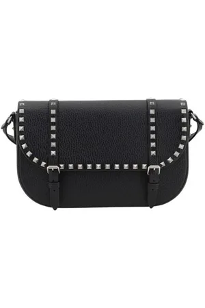 VALENTINO GARAVANI Cross Body Bags, male, , ONE SIZE, Studded Leather Messenger Shoulder Bag