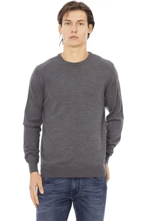 BALDININI Round-neck Knitwear, male, , L, Crewneck Monogram Metal Detail Jumper
