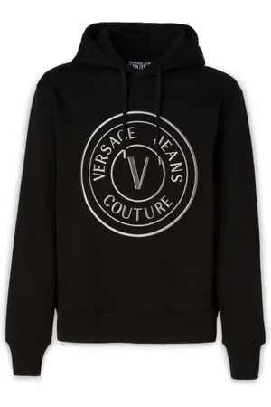 VERSACE Hoodies, male, , M, Cotton Hooded Sweatshirt